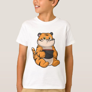 Tiger at Eating with Bowl T-Shirt