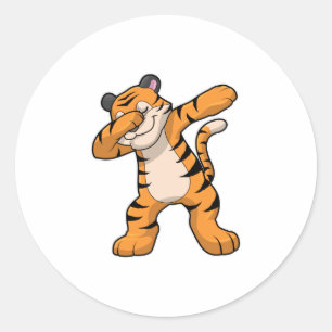 Tiger at Hip Hop Dance Dab Classic Round Sticker