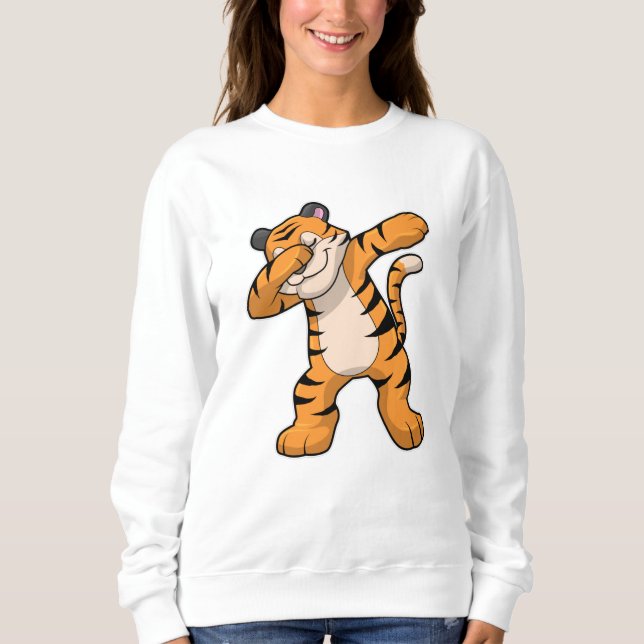 Tiger at Hip Hop Dance Dab Sweatshirt (Front)