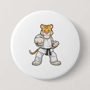 Tiger at Martial arts Karate 7.5 Cm Round Badge