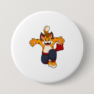 Tiger at Martial arts Karate 7.5 Cm Round Badge