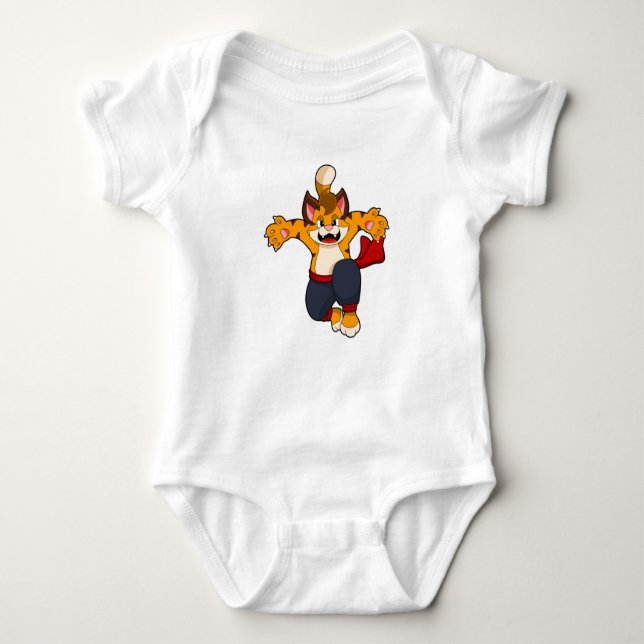 Tiger at Martial arts Karate Baby Bodysuit (Front)