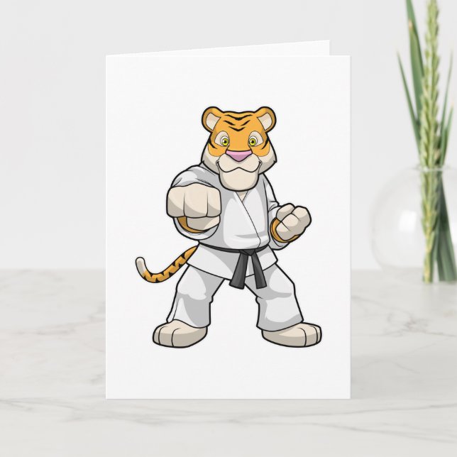 Tiger at Martial arts Karate Card (Front)