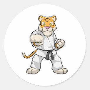Tiger at Martial arts Karate Classic Round Sticker