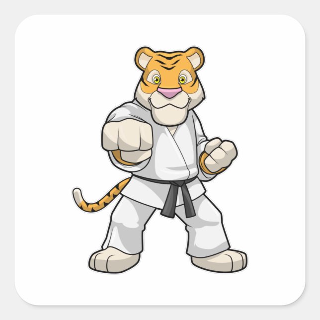 Tiger at Martial arts Karate Square Sticker (Front)