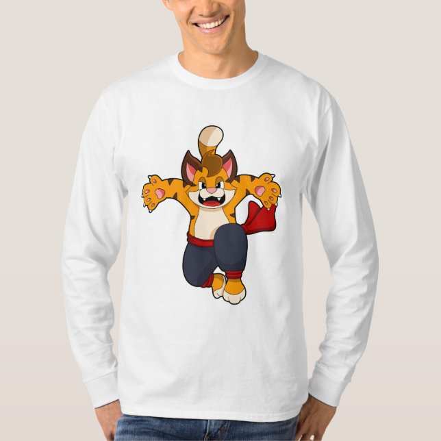 Tiger at Martial arts Karate T-Shirt (Front)