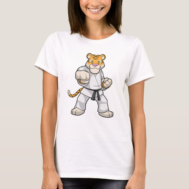 Tiger at Martial arts Karate T-Shirt (Front)