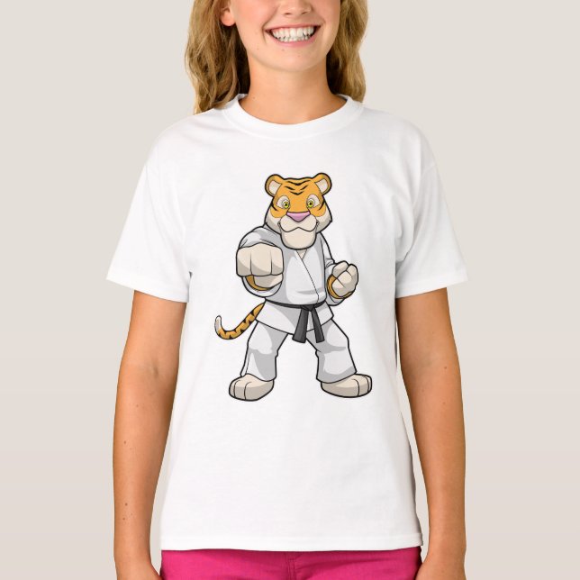 Tiger at Martial arts Karate T-Shirt (Front)