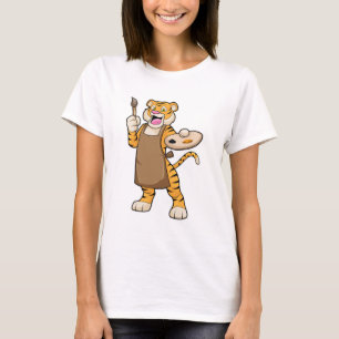 Tiger at Painting with Paint & Brush T-Shirt