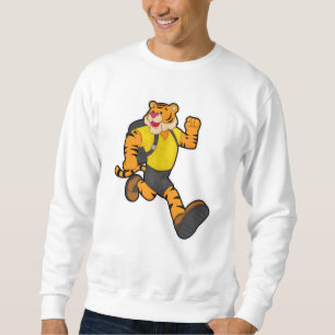 Tiger at Running with Backpack Sweatshirt