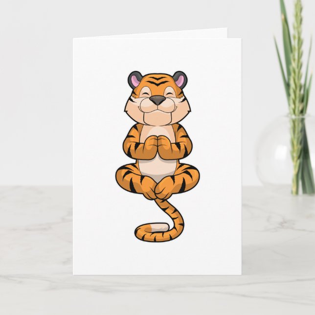 Tiger at Yoga Fitness Card (Front)