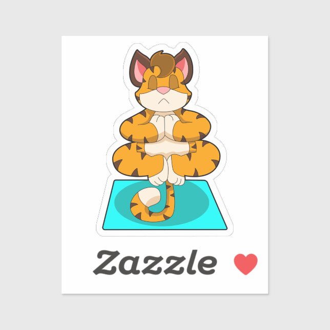 Tiger at Yoga on Yoga mat (Sheet)