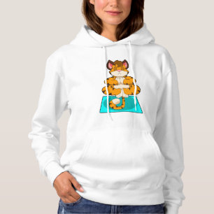Tiger at Yoga on Yoga mat Hoodie