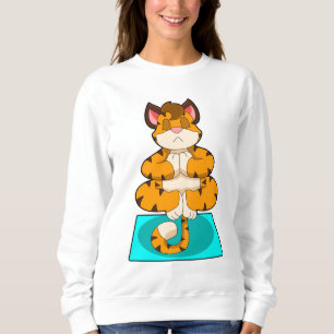 Tiger at Yoga on Yoga mat Sweatshirt