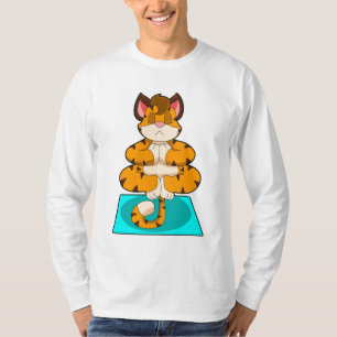 Tiger at Yoga on Yoga mat T-Shirt