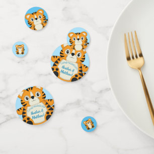 Tiger Baby Shower Blue Confetti