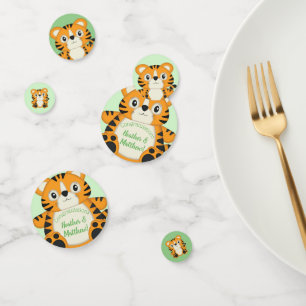 Tiger Baby Shower Green Confetti