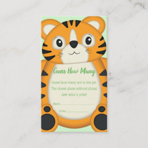 Tiger Baby Shower Green Enclosure Card