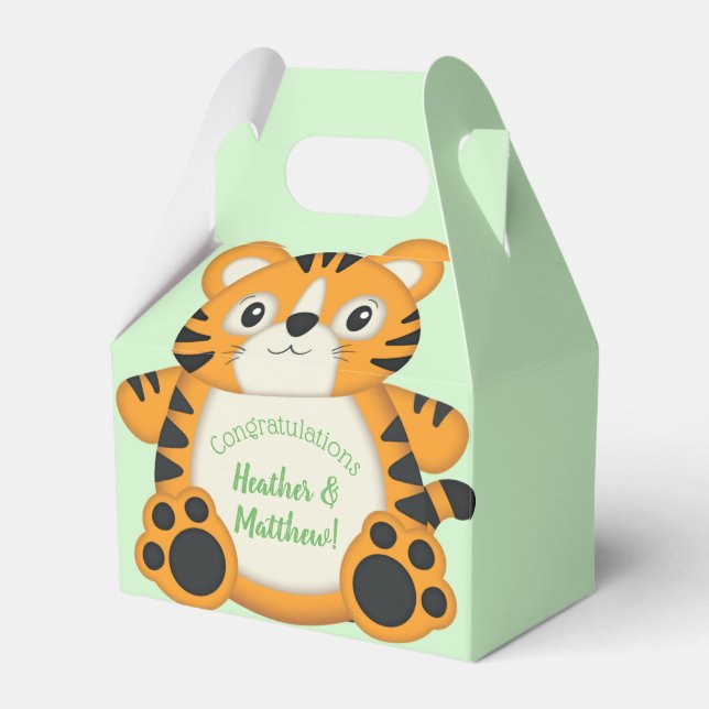 Tiger Baby Shower Safari Favour Box (Front Side)