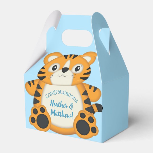 Tiger Baby Shower Safari Favour Box (Front Side)