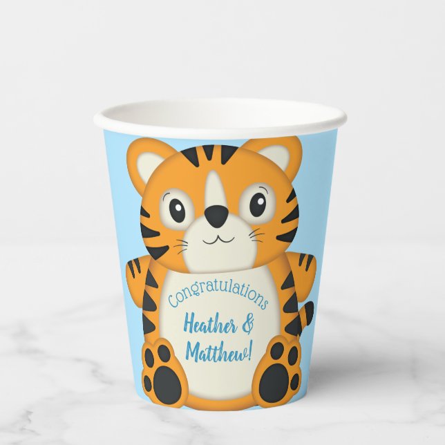 Tiger Baby Shower Safari Paper Cups (Front)