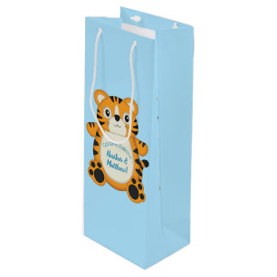 Tiger Baby Shower Safari Wine Gift Bag