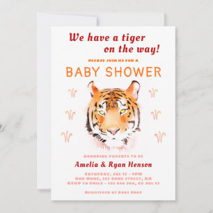 Tiger Baby Watercolor 2022 Baby Shower Invitation