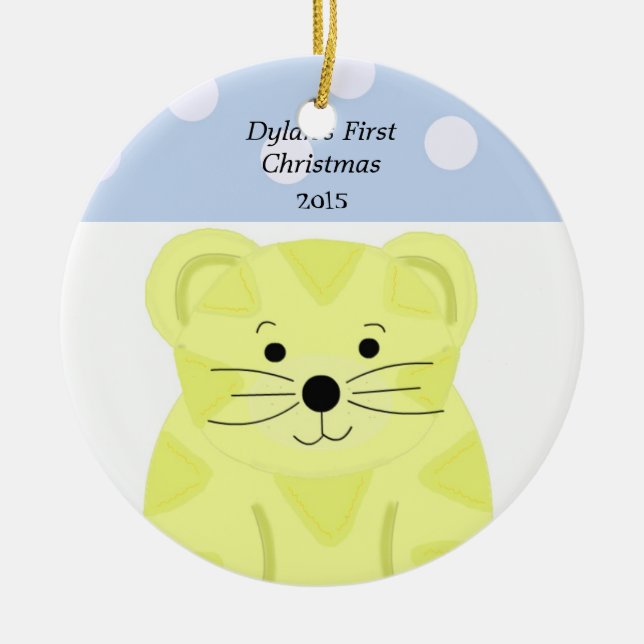 Tiger Baby's First Christmas Ceramic Tree Decoration (Front)