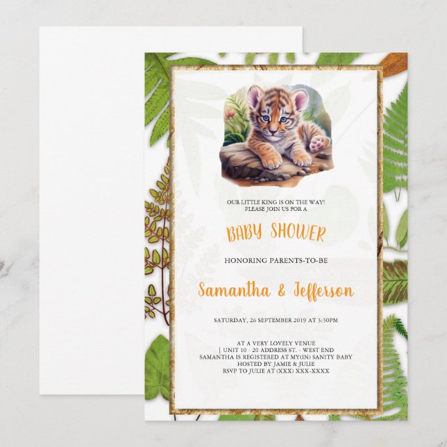 TIGER BABYSHOWER INVITATION (Front/Back)