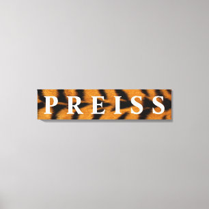 Tiger Background First/Family/Last Name Canvas Print