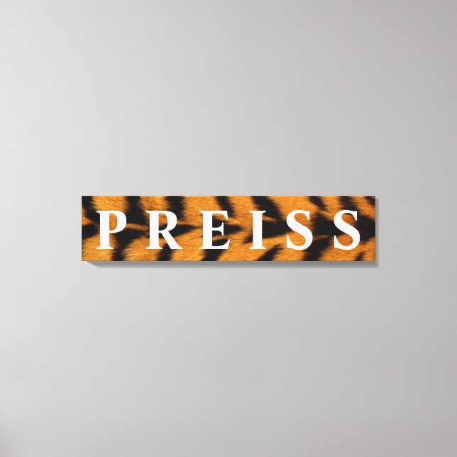 Tiger Background First/Family/Last Name Canvas Print (Front)