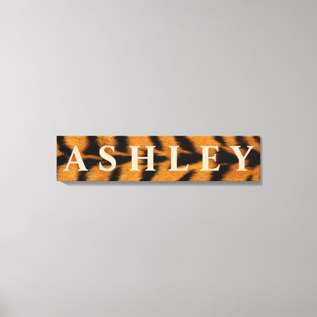 Tiger Background First/Family/Last Name Canvas Print (Front)