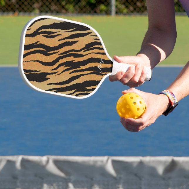 Tiger Background Personalised Pickleball Paddle (Insitu)