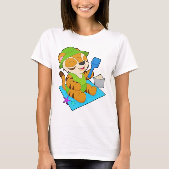 Tiger Beach Sand Summer T-Shirt (Front)