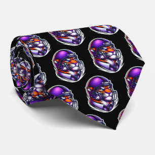 Tiger Bengal Mascot With Football Helmet Tie