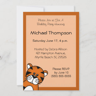 Tiger Birthday Invitation