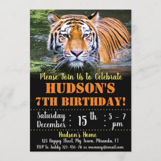 Tiger birthday invitation