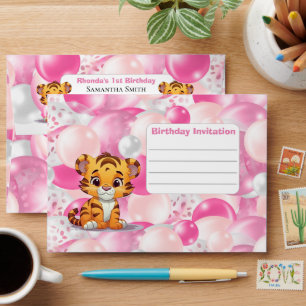 Tiger Birthday Invitation  Envelope