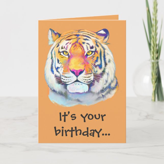 Tiger Birthday Party Card (Front)