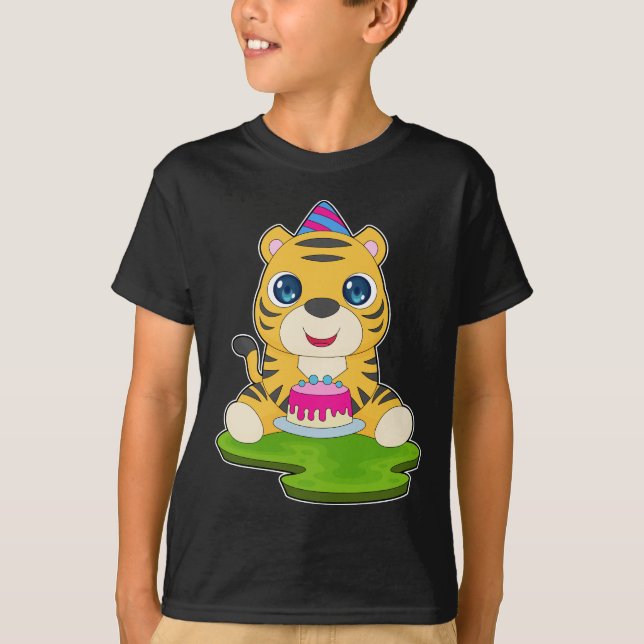 Tiger Birthday Party hat T-Shirt (Front)