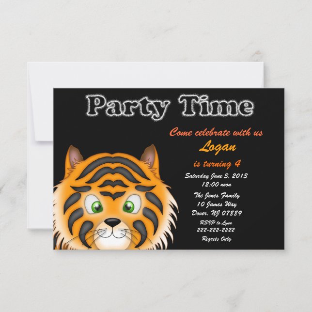 Tiger Birthday Party Invitation (Front)