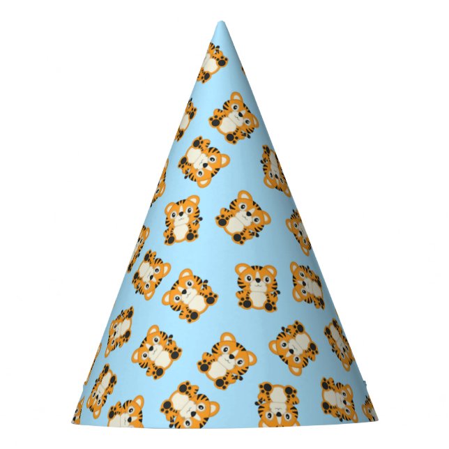 Tiger Birthday Party Party Hat (Front)