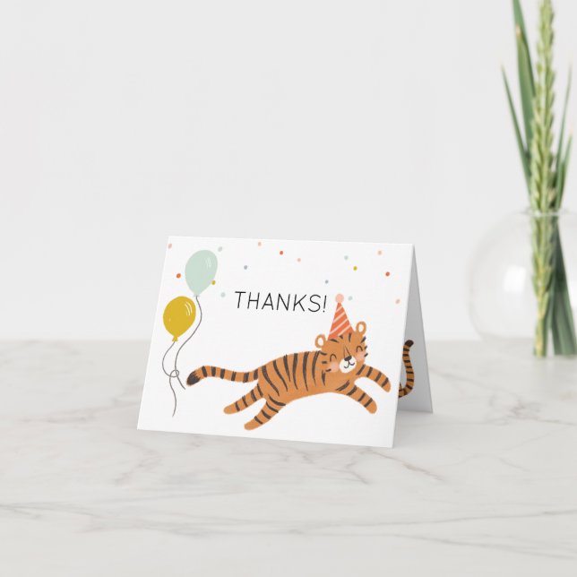 Tiger Birthday Thank You Card (Front)