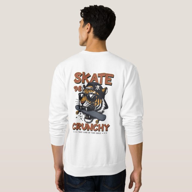 Tiger bites a skateboard T-Shirt Sweatshirt (Back Full)