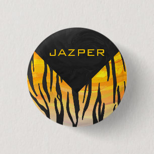 Tiger Black and Orange Print 3 Cm Round Badge