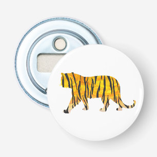 Tiger Black and Orange Print Bottle Opener