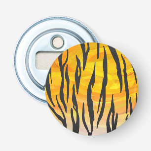 Tiger Black and Orange Print Bottle Opener