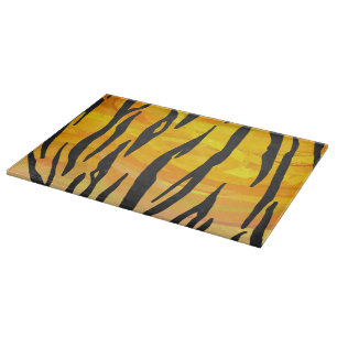 Tiger Black and Orange Print Cutting Board