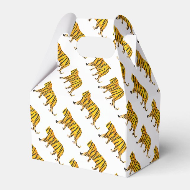 Tiger Black and Orange Print Favour Box (Back Side)