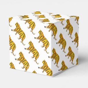 Tiger Black and Orange Print Favour Box